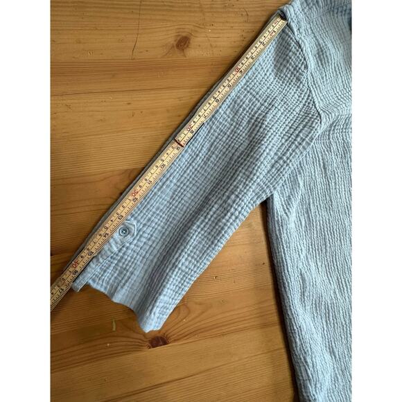 Ann Klein Gauzy Cotton Button Up Top Women Large Beach Summer Comfy Loose Trip - Picture 9 of 16